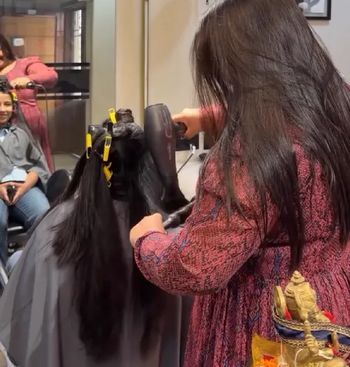 Hair styling at Le Beau
